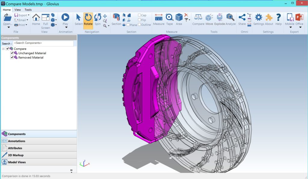 Compare Revisions in Glovius