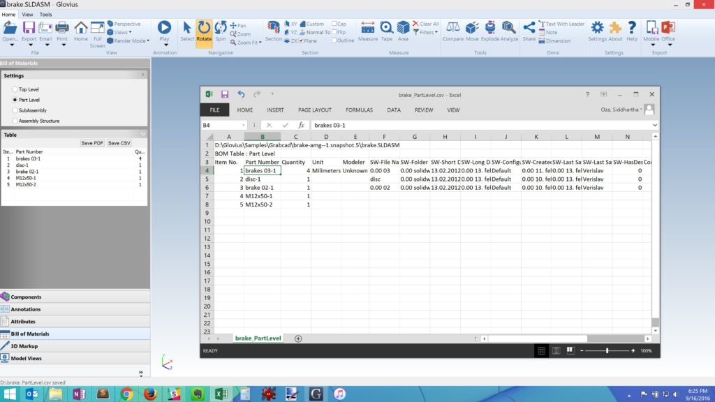 Create a Bill of Materials Report in Glovius
