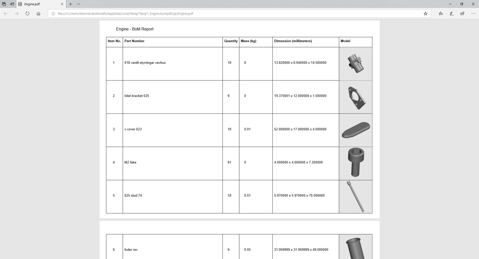 Save Bill of Materials on Glovius Cloud