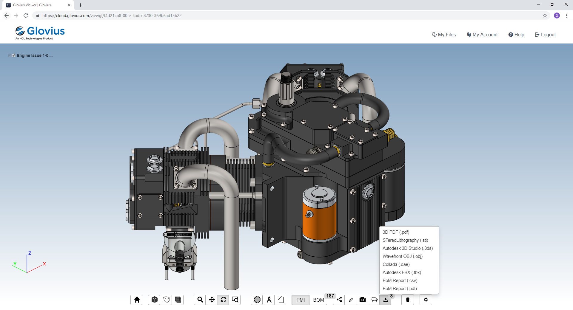 Export CAD file to various formats