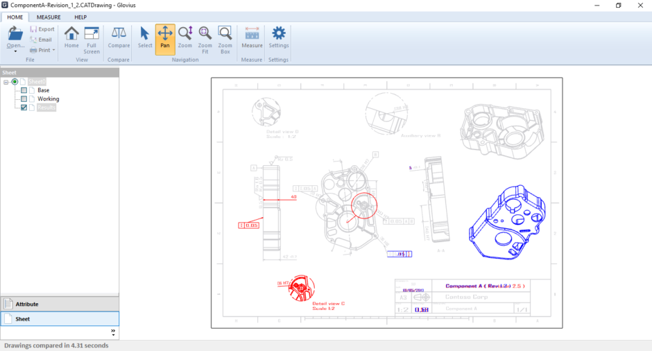 Compare DWG, DXF, and CATDrawing Files