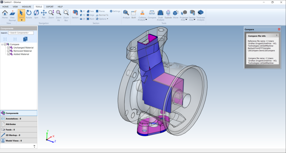 compare two STEP files. compare a STEP file with a CATIA or any CAD file.
