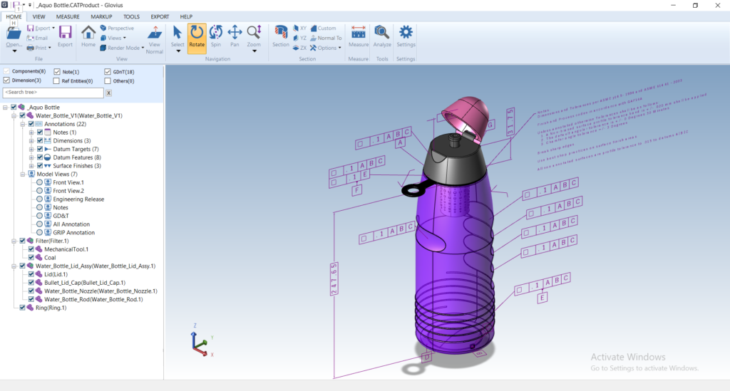 A 3D CAD File in Glovius